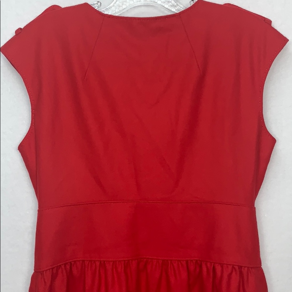 NWOT Club Monaco Red Zip Sheath Wool Dress Size 6 - Picture 8 of 12